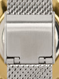 Reloj Oval Bicolor Con Punto Metálico De Acero Inoxidable