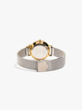Reloj Bicolor De Punto Metálico Con Charm