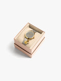 Reloj Bicolor De Punto Metálico Con Charm
