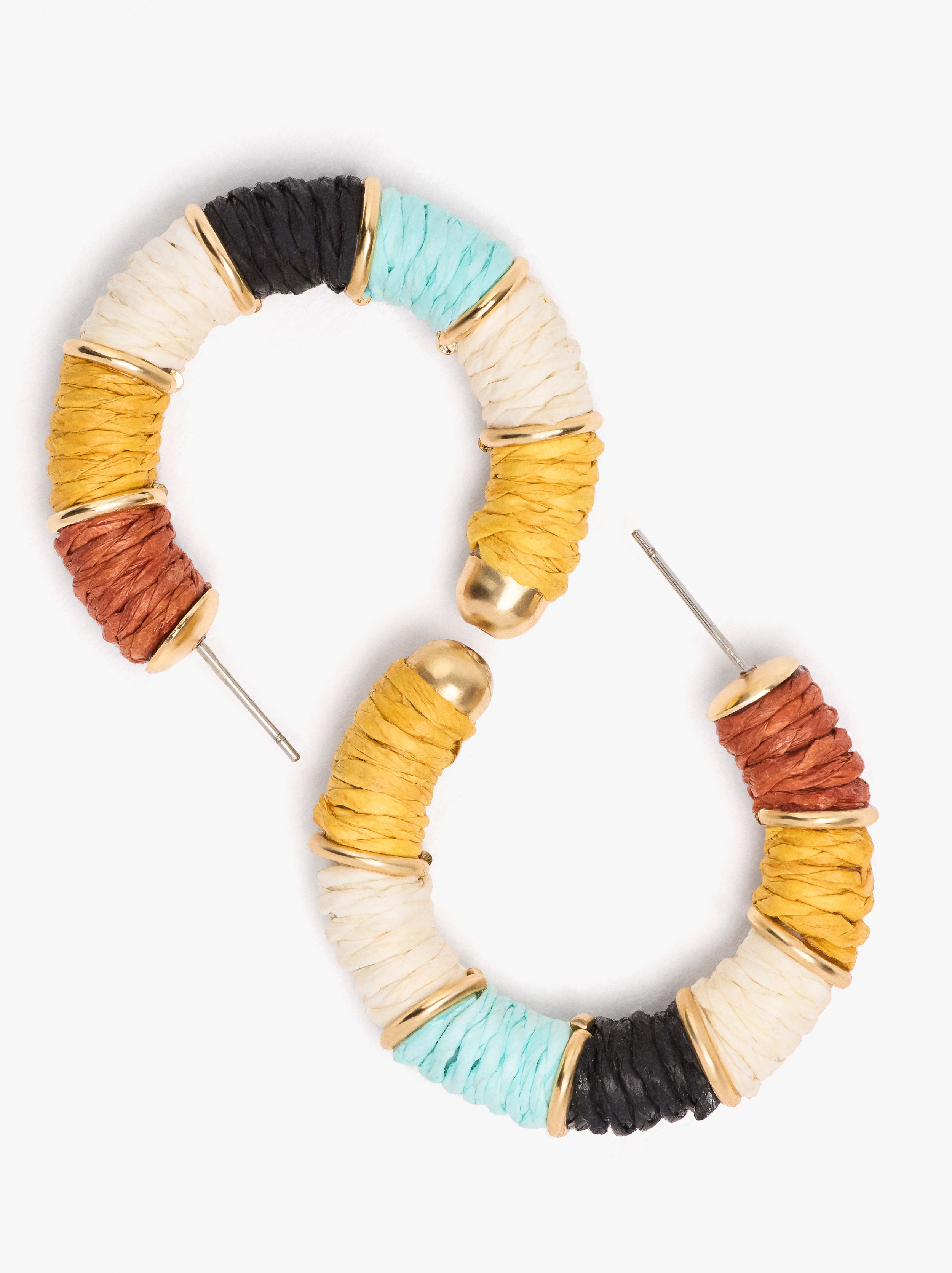 Aros Tubulares Con Rafia Multicolor