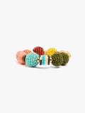 Pulsera Elástica Con Cuentas De Madera Y Abalorios