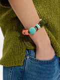 Pulsera Elástica Con Cuentas De Madera Y Abalorios
