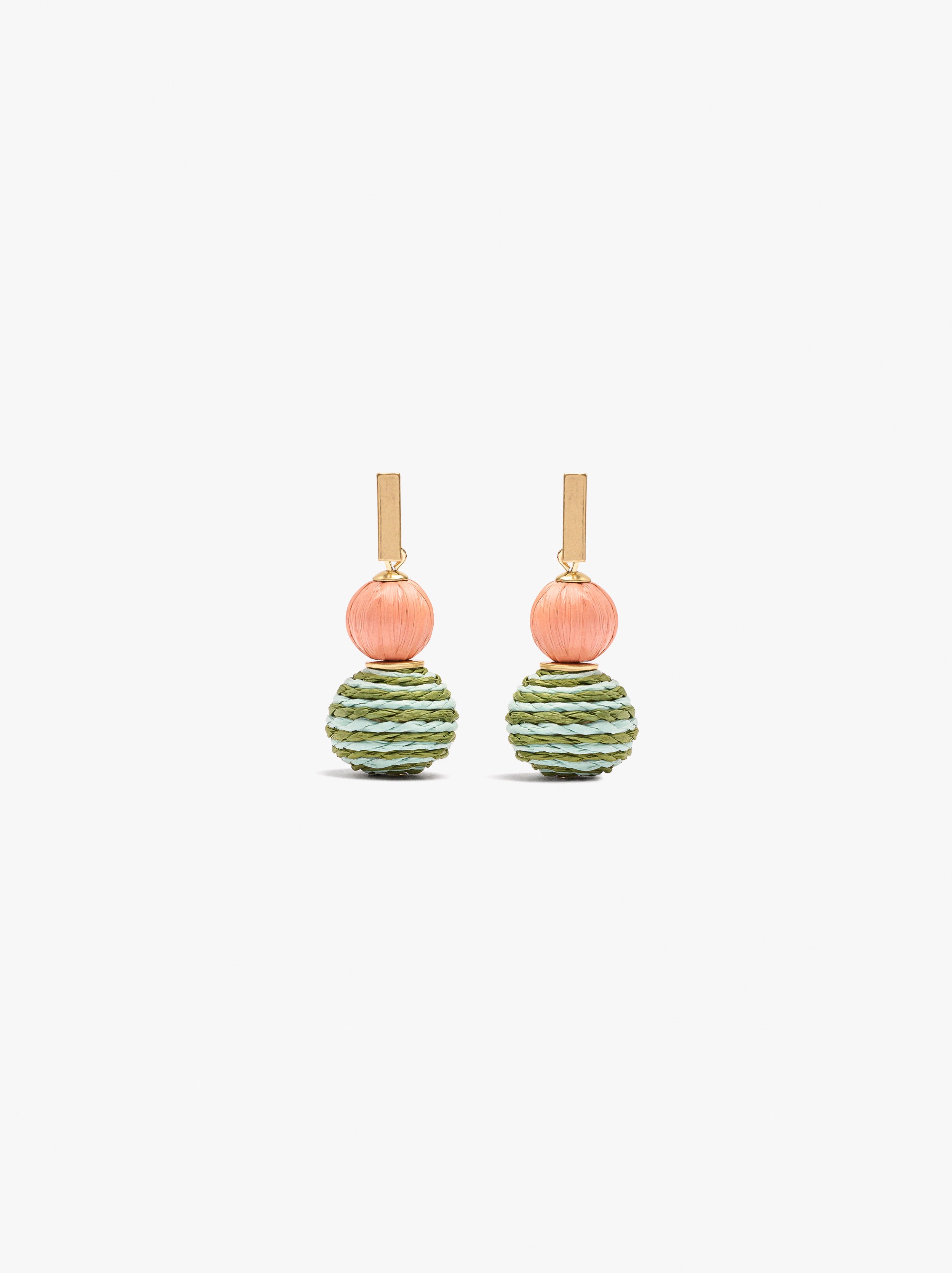 Pendientes Con Cuentas De Madera Y Abalorios