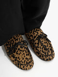 Mocasines De Piel Con Estampado Animal