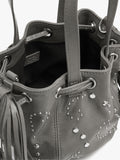 Bolso Bombonera Con Tachuelas Y Flecos Laterales