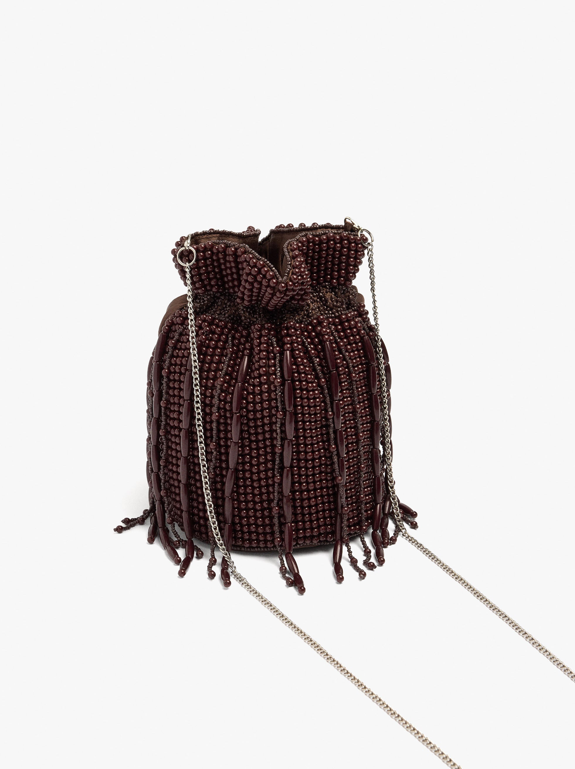 Bolso De Fiesta De Cuentas Y Flecos