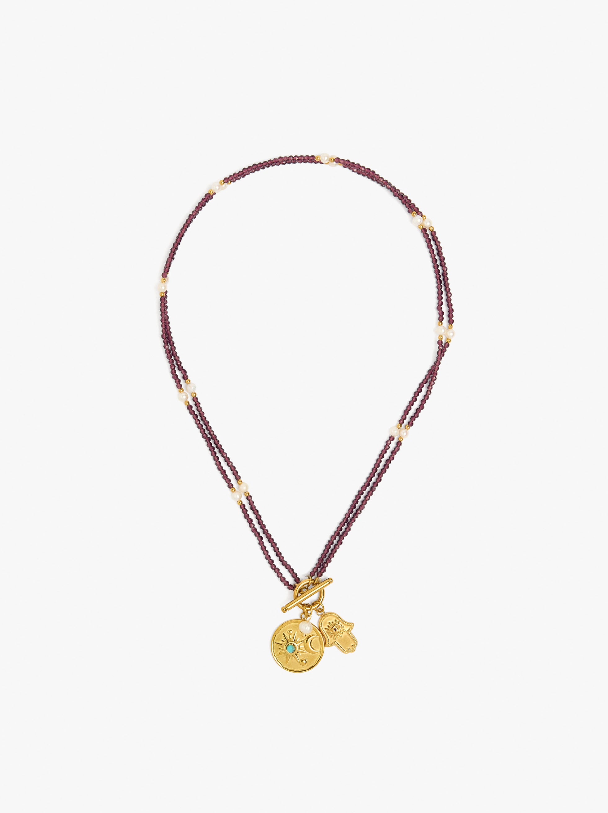 Collar Versátil Con Perlas De Agua Dulce - Acero Inoxidable