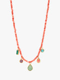 Collar De Cordón Con Cuentas De Piedras - Acero Inoxidable