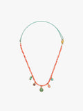 Collar De Cordón Con Cuentas De Piedras - Acero Inoxidable