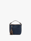 Bolso Bombonera Detalles De Piel Con Colgante