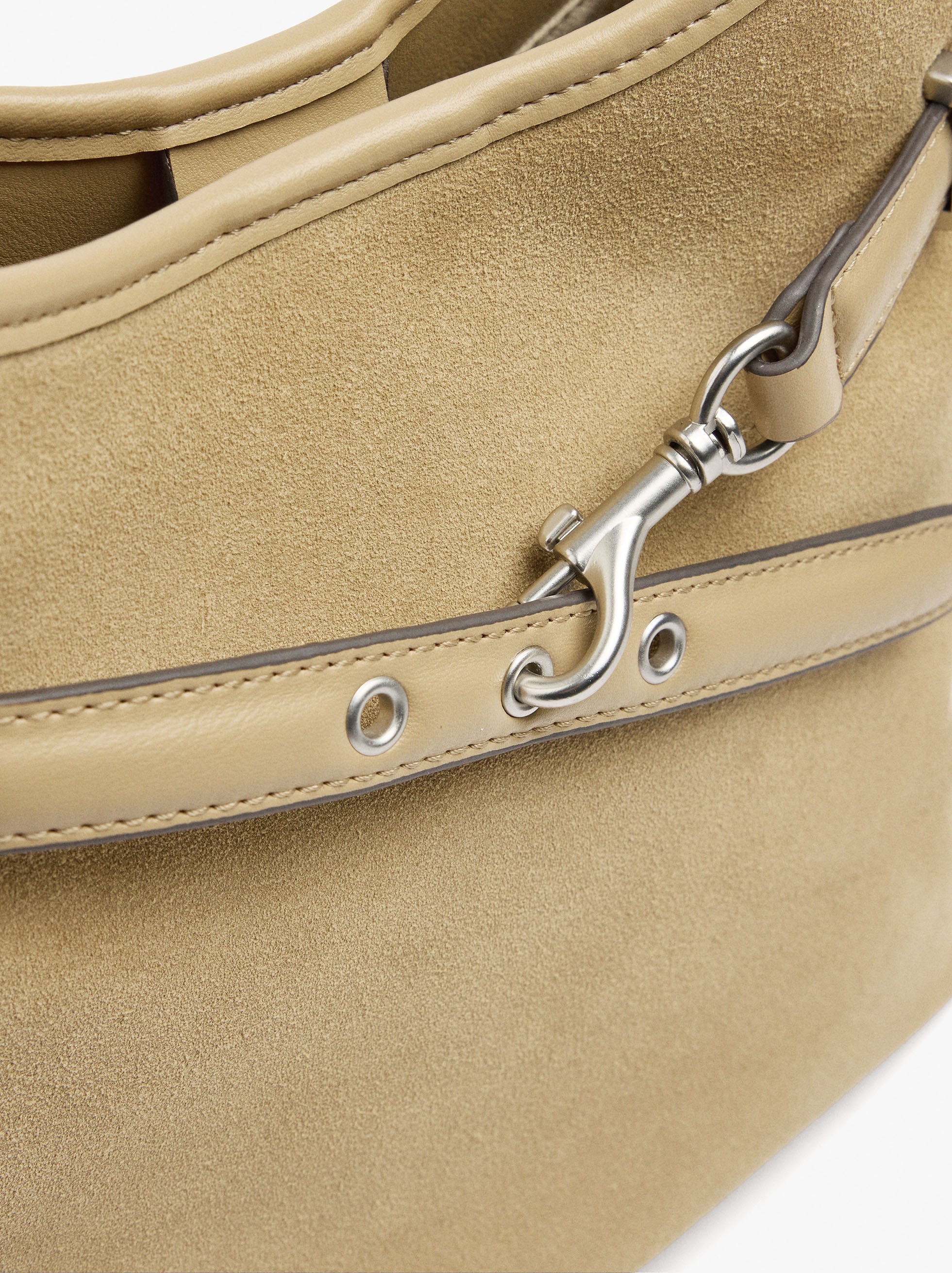 Bolso De Hombro Detalles De Piel Con Cinturón