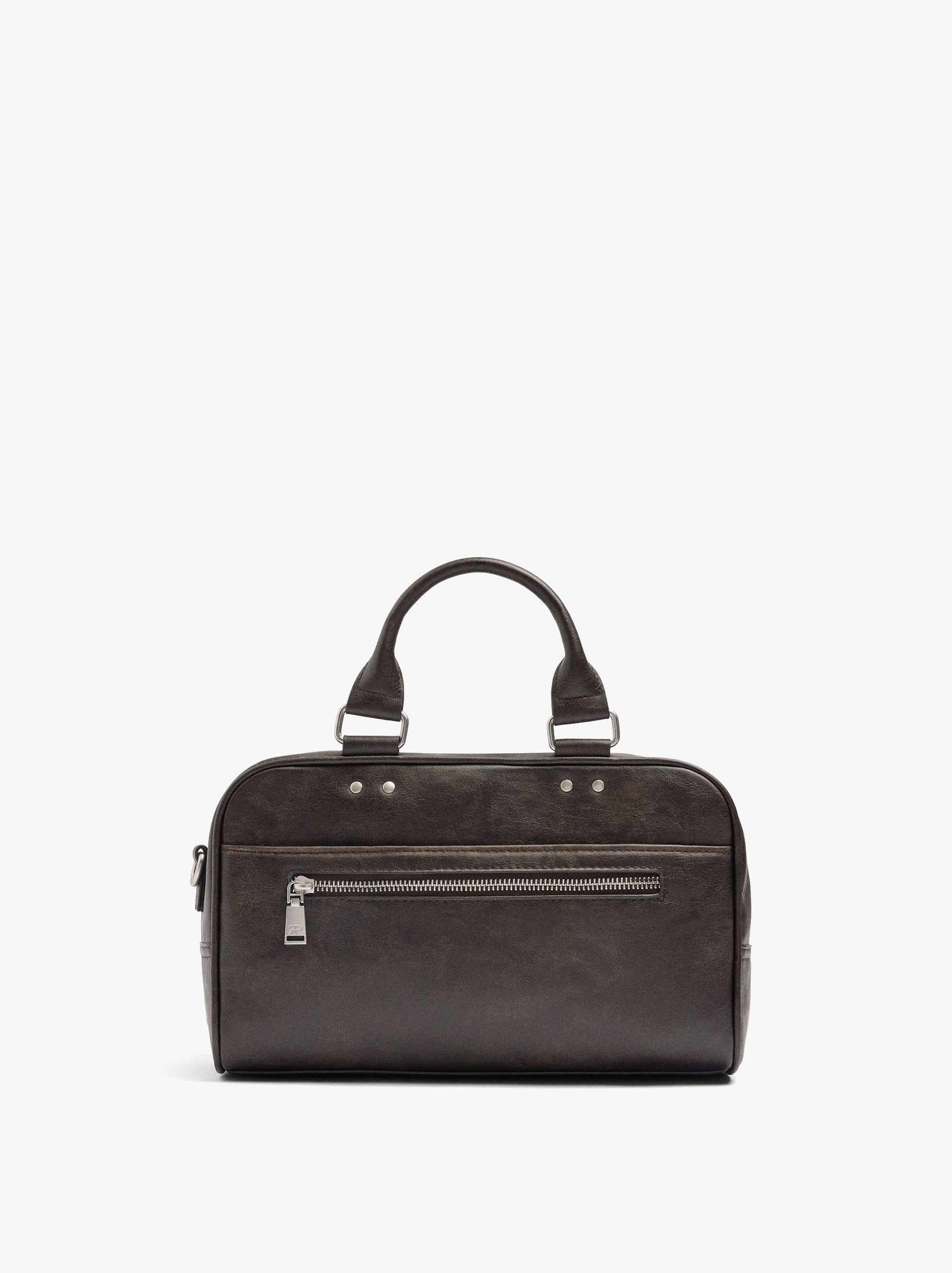 Bolso Tote Efecto Craquelado Con Bandolera