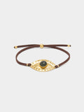 Pulsera Ajustable De Cordón De Piel Con Charm