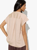 Blusa A Rayas Cuello Mao