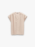 Blusa A Rayas Cuello Mao
