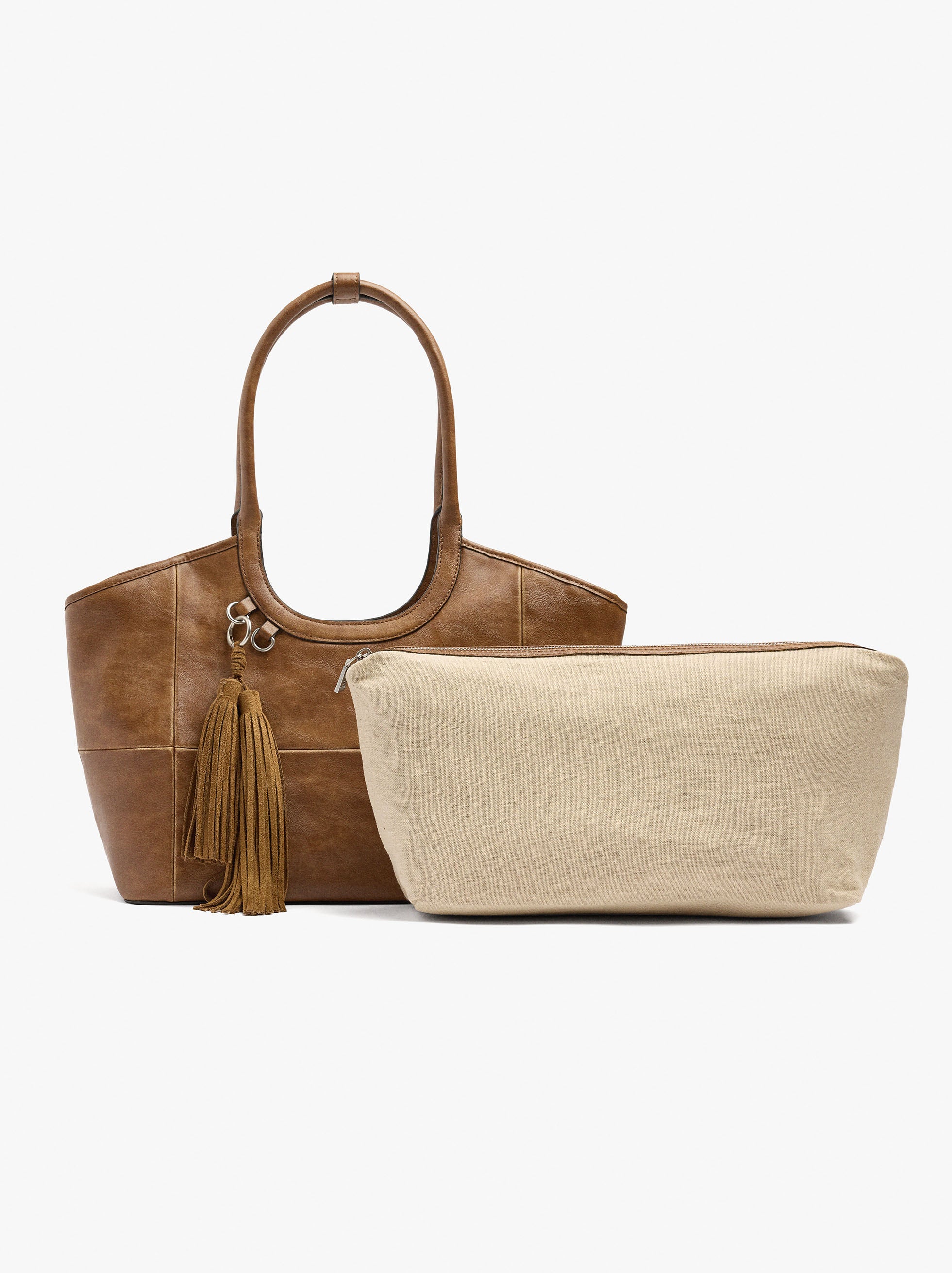 Bolso Shopper Con Bolsa Removible Y Colgante