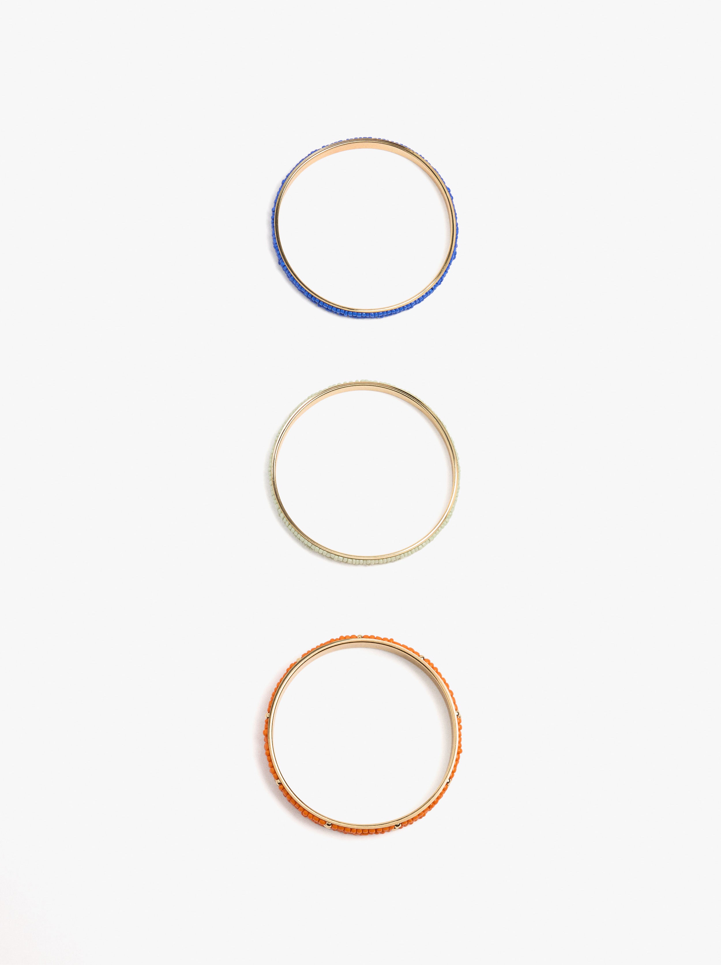 Set De Pulseras Rígidas Con Abalorios De Vidrio