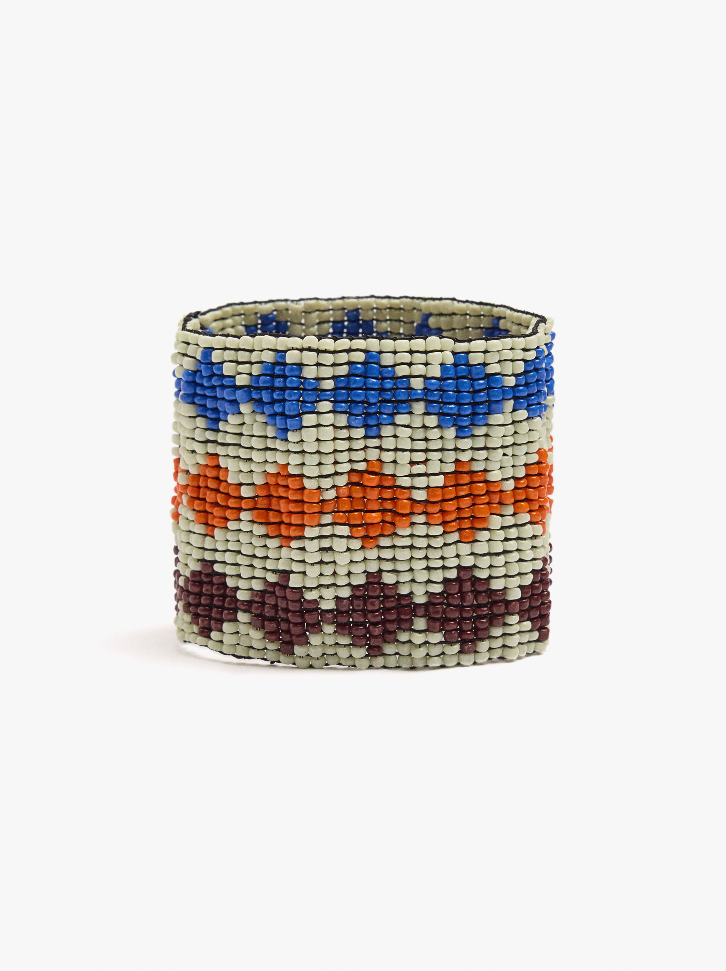 Pulsera Elástica Y Ancha De Abalorios De Vidrio