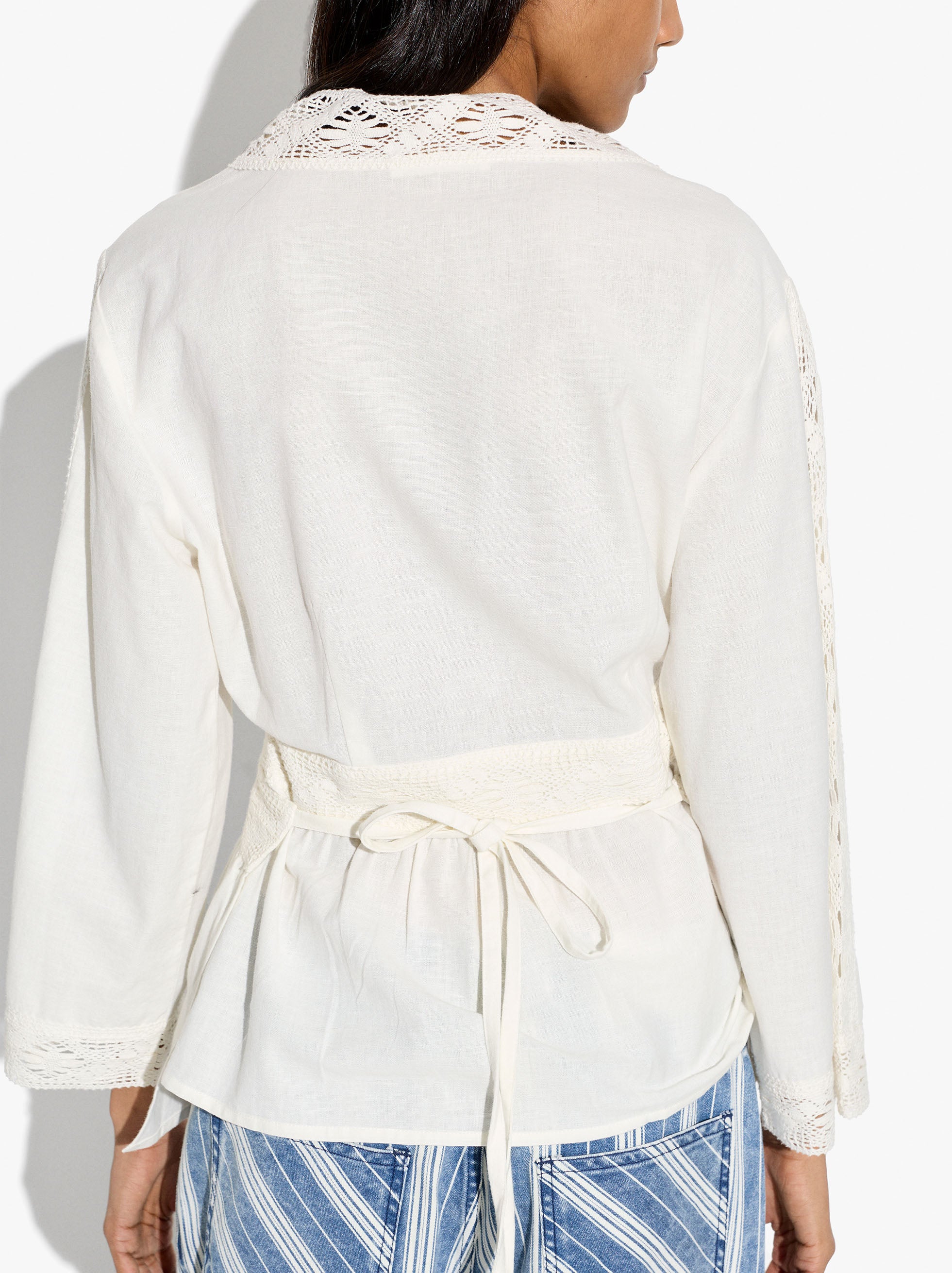 Blusa Con Detalles De Croché 100% Algodón