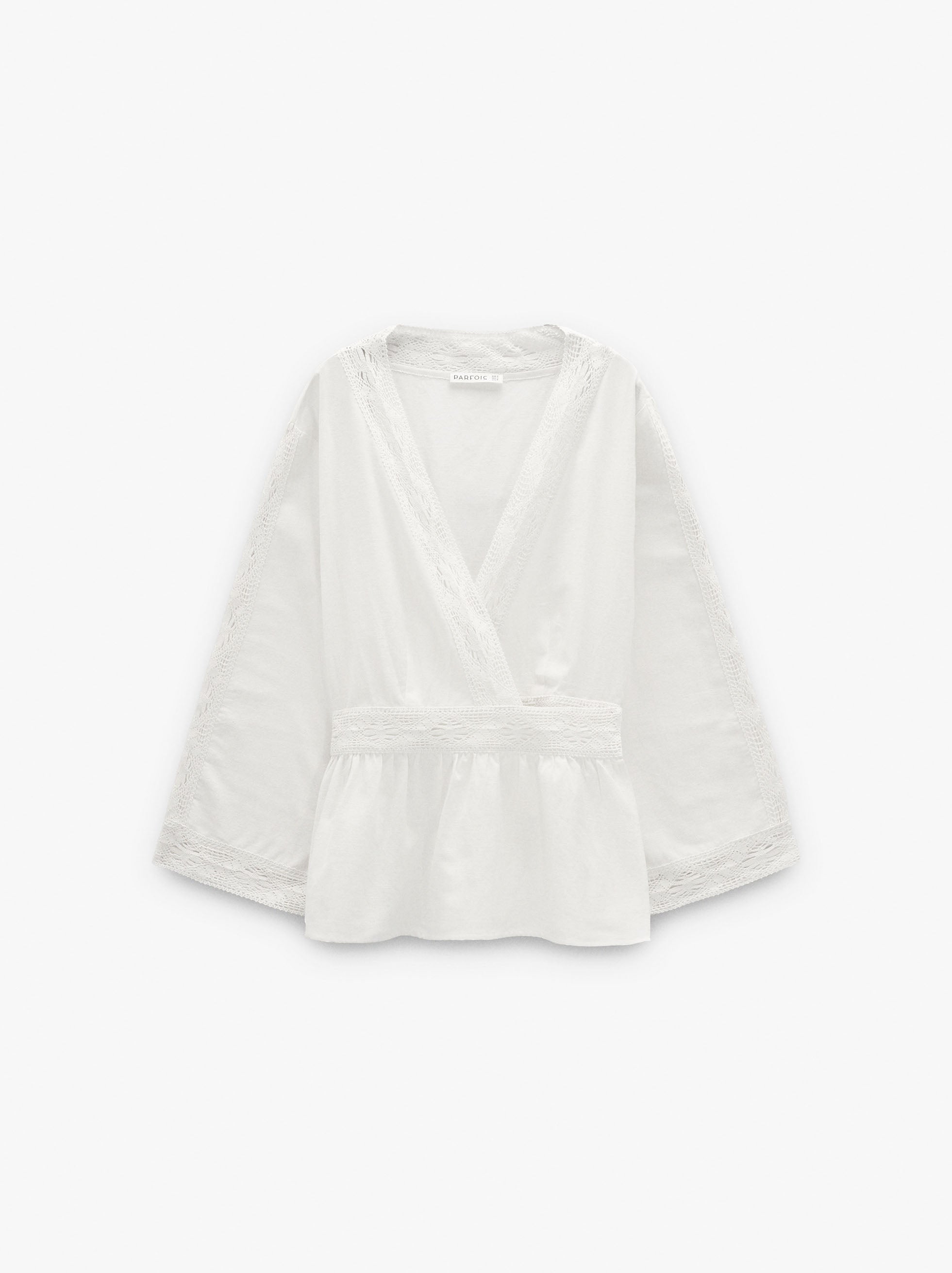 Blusa Con Detalles De Croché 100% Algodón