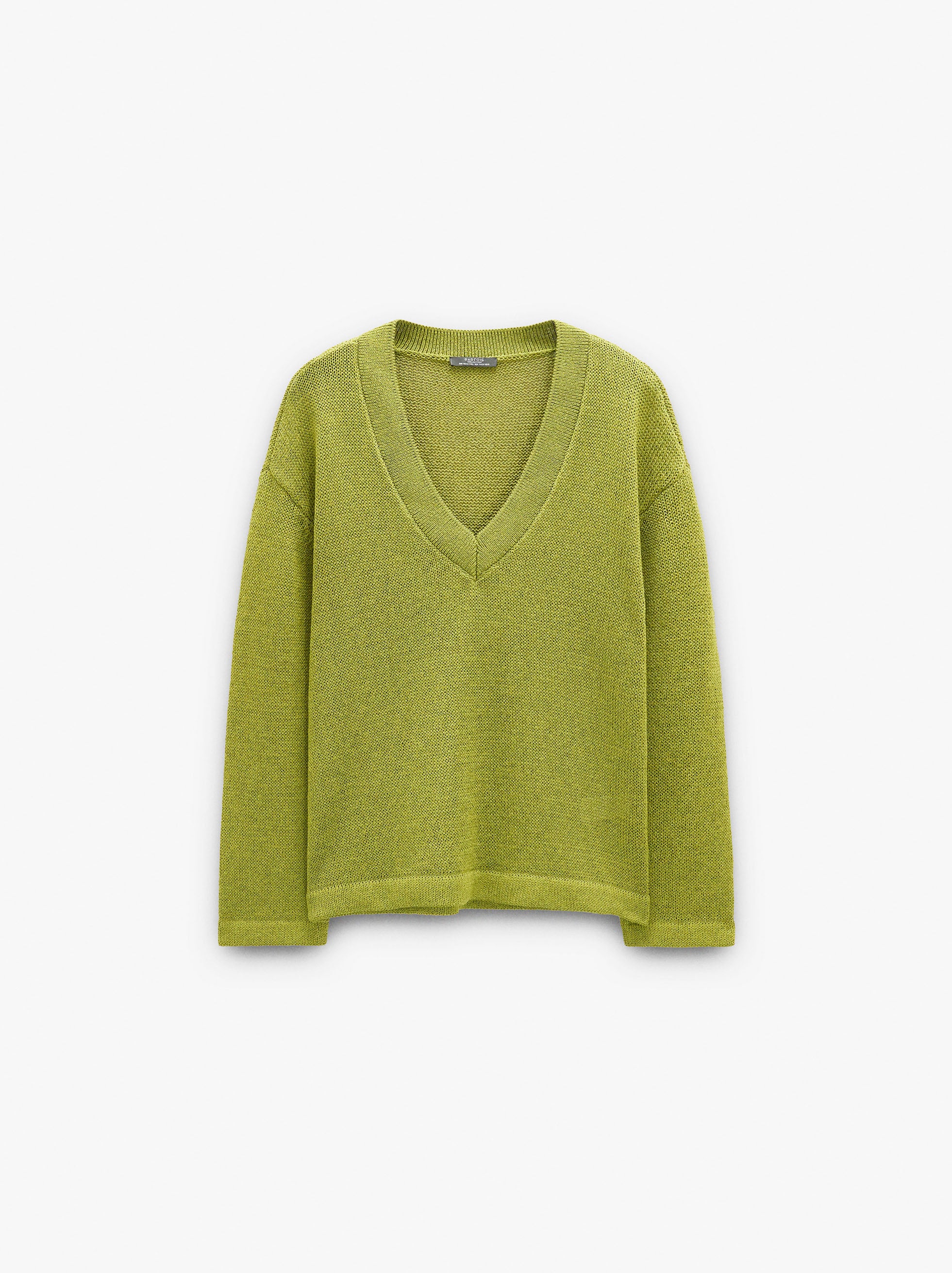 Jersey De Punto Con Cuello En Pico