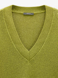 Jersey De Punto Con Cuello En Pico