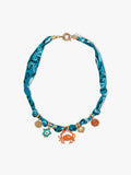 Collar De Tela Con Charms Marinos