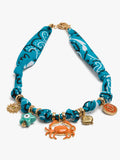 Collar De Tela Con Charms Marinos