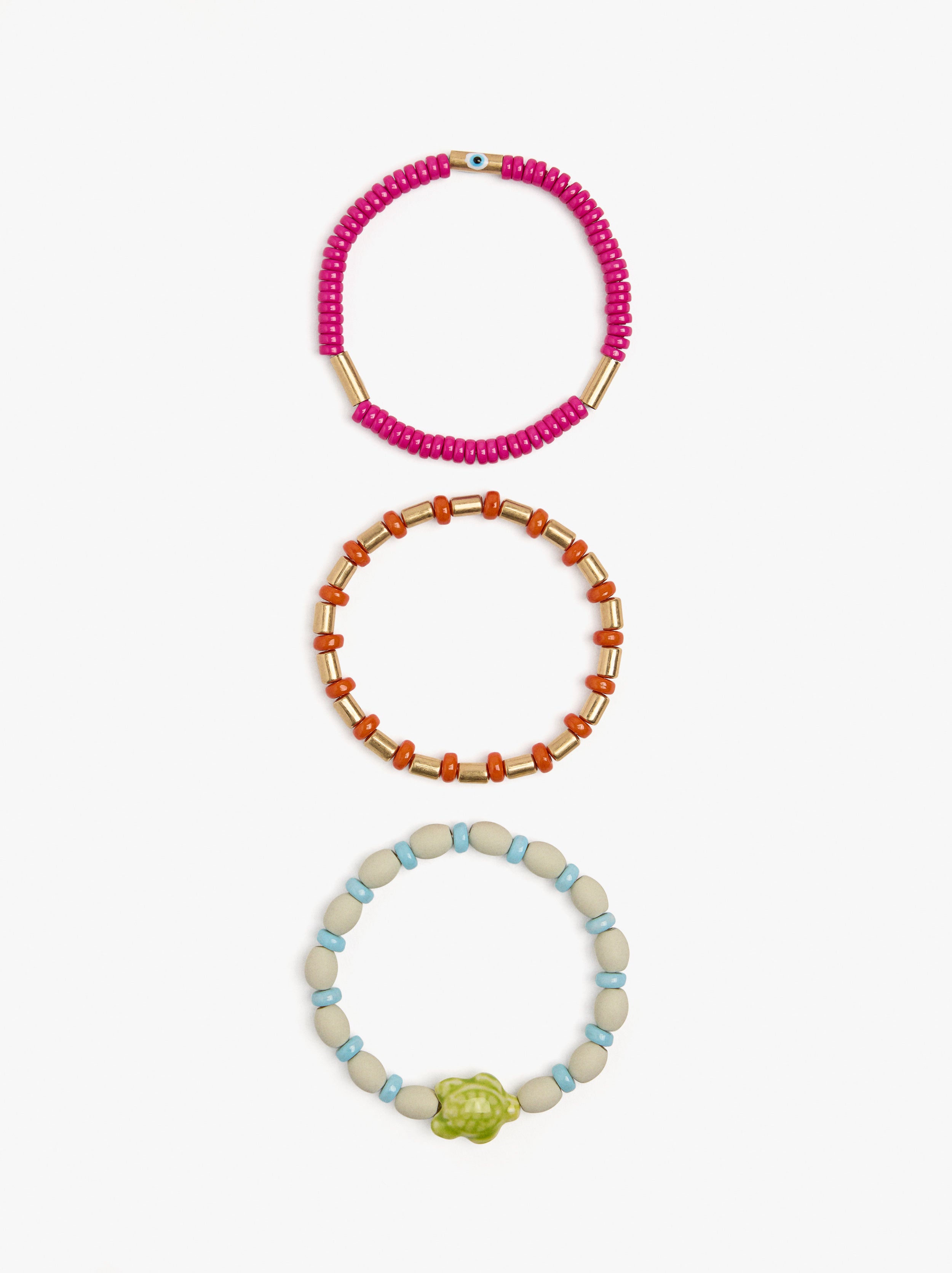 Set De Pulseras Elásticas Con Tortuga