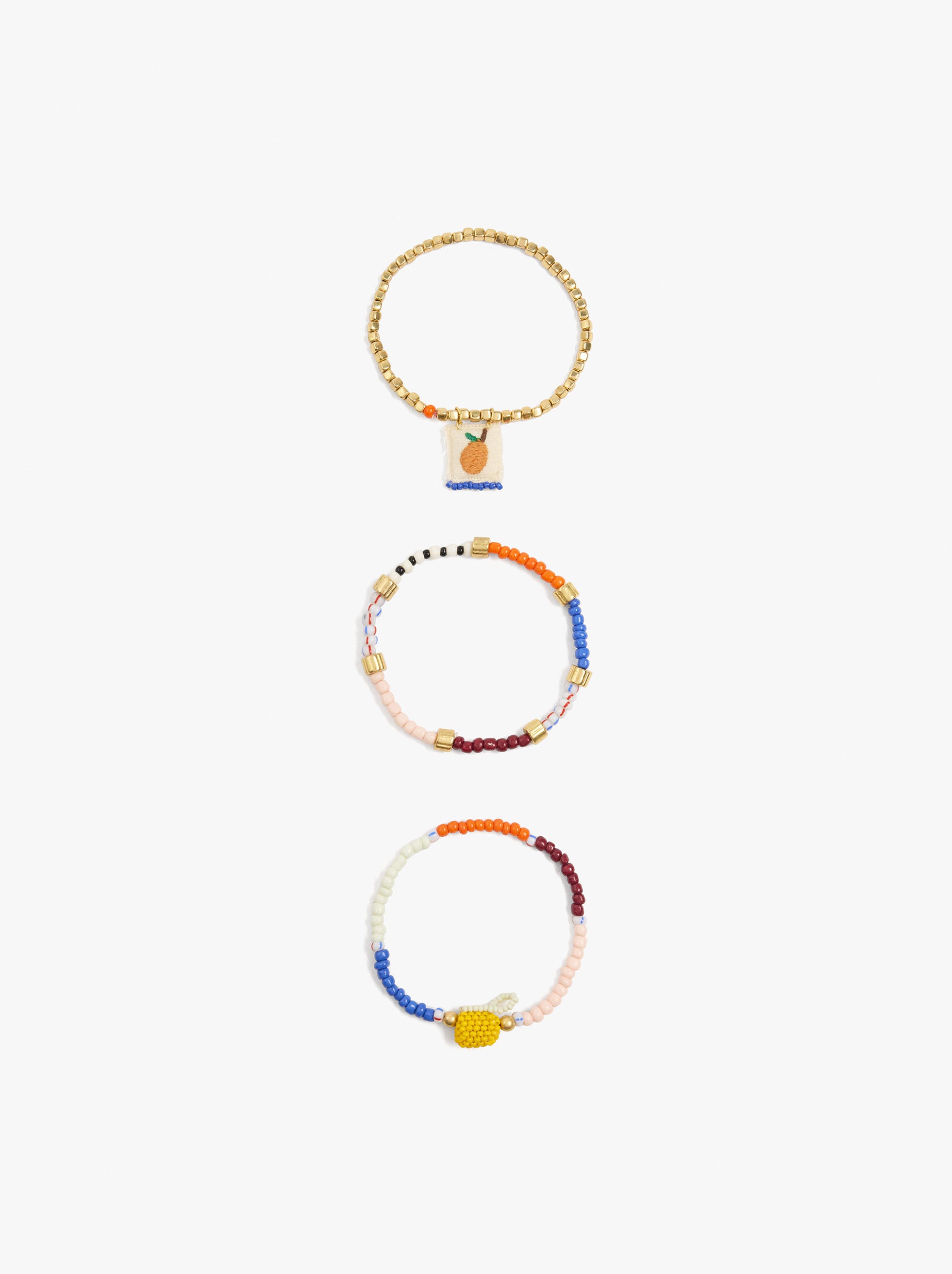 Set De Pulseras Elásticas Con Cuentas Multicolor