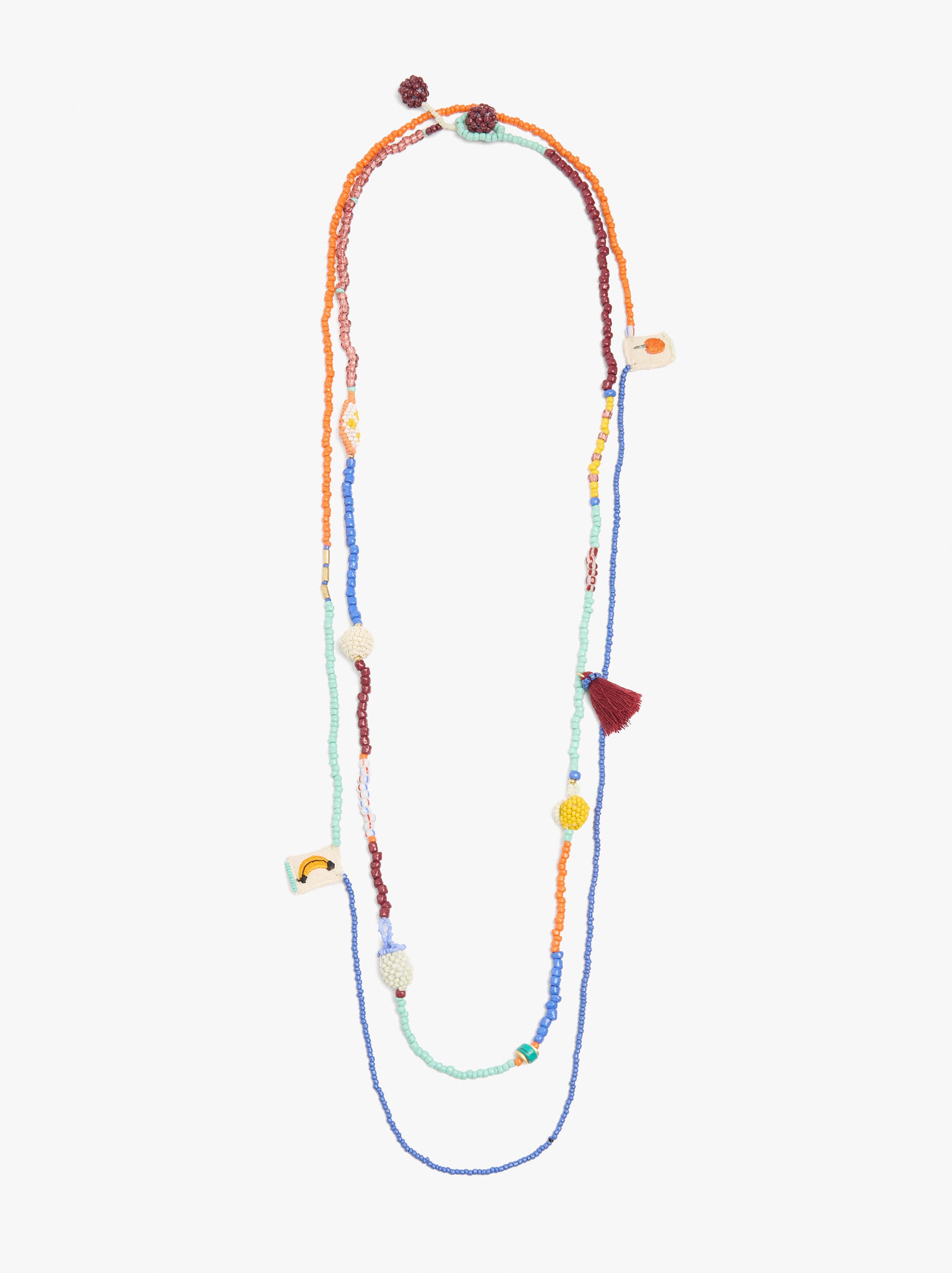 Set De Collares Con Abalorios De Vidrio Multicolor