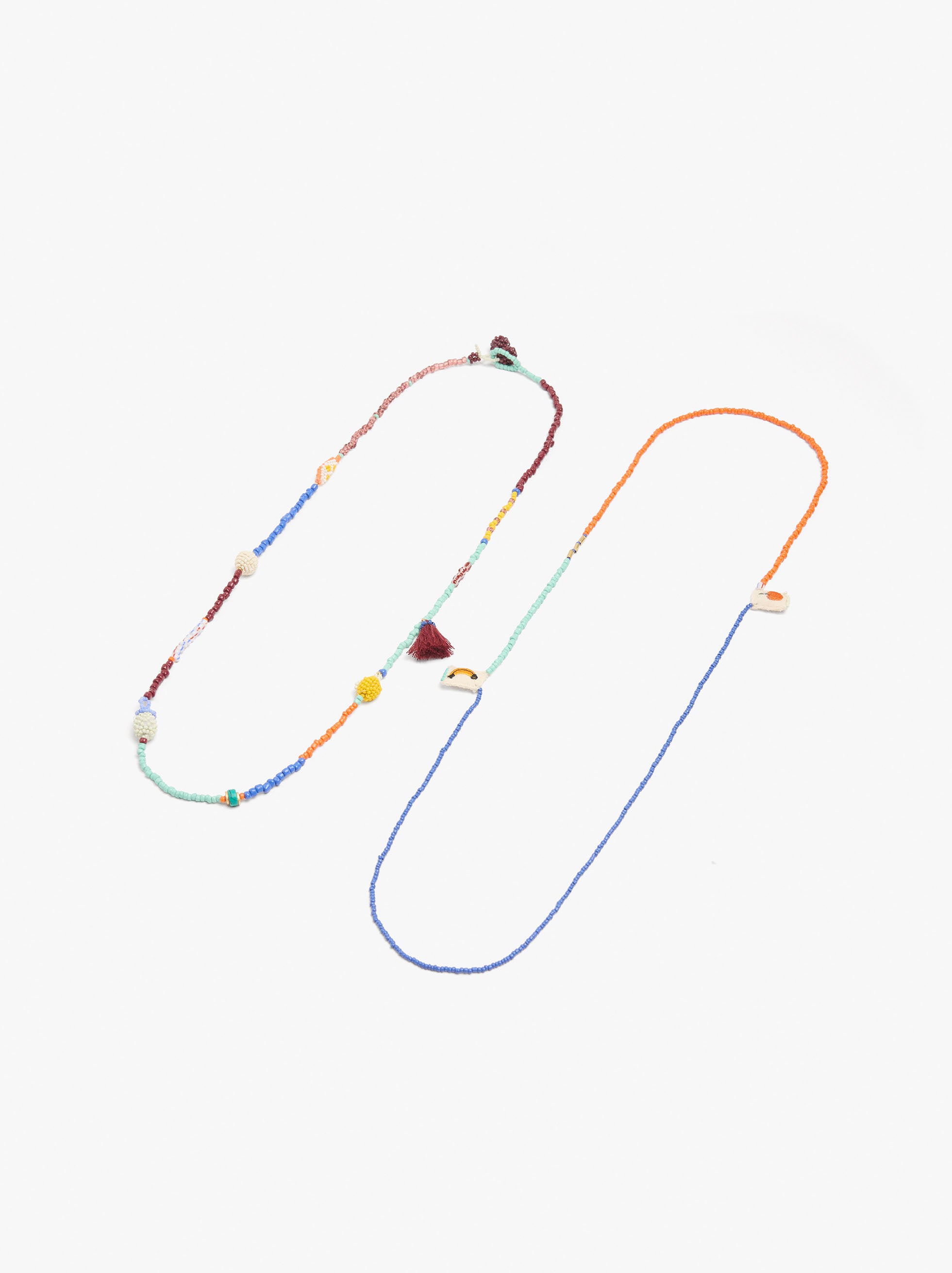 Set De Collares Con Abalorios De Vidrio Multicolor