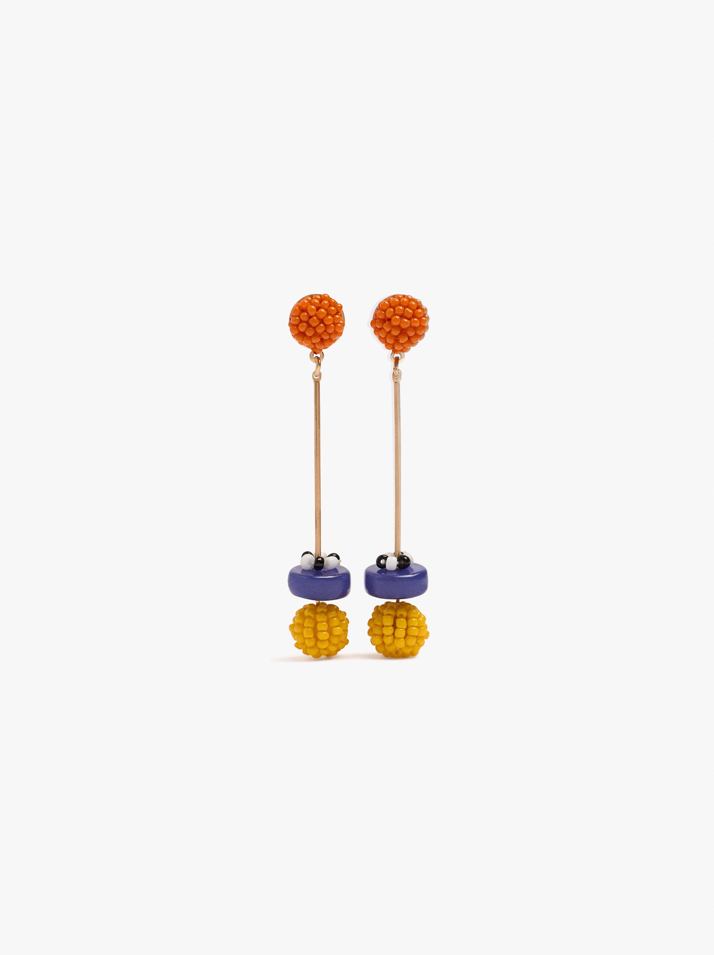 Pendientes Largos Con Barra Y Abalorios
