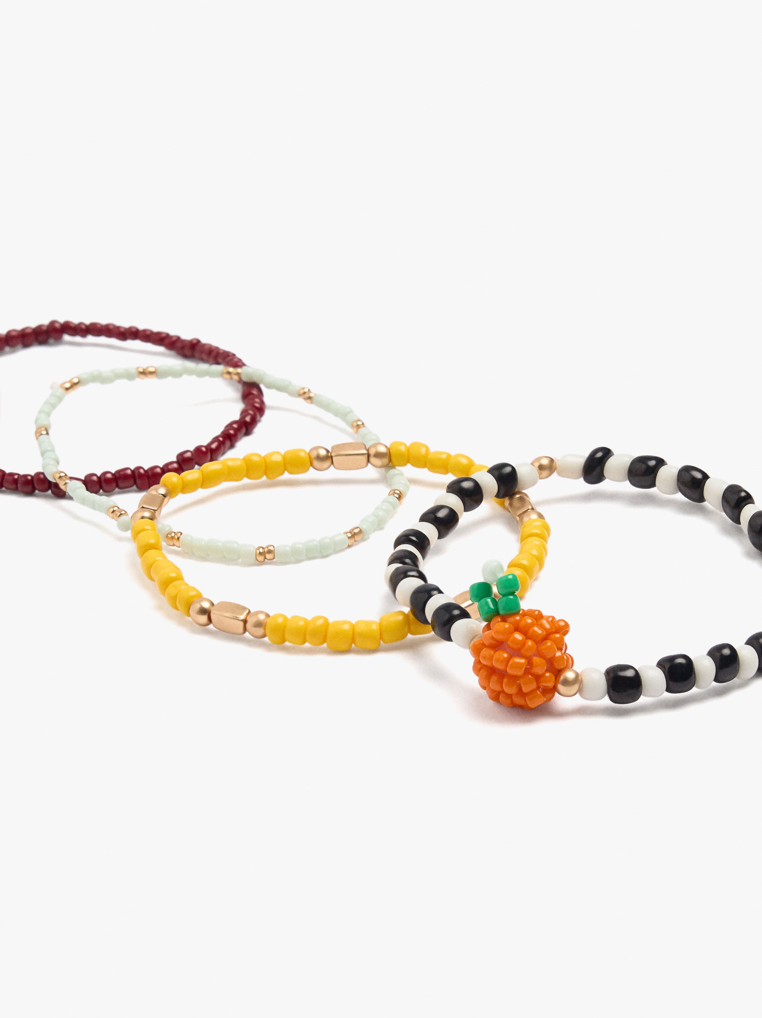Set De Pulseras Elásticas Con Cuentas