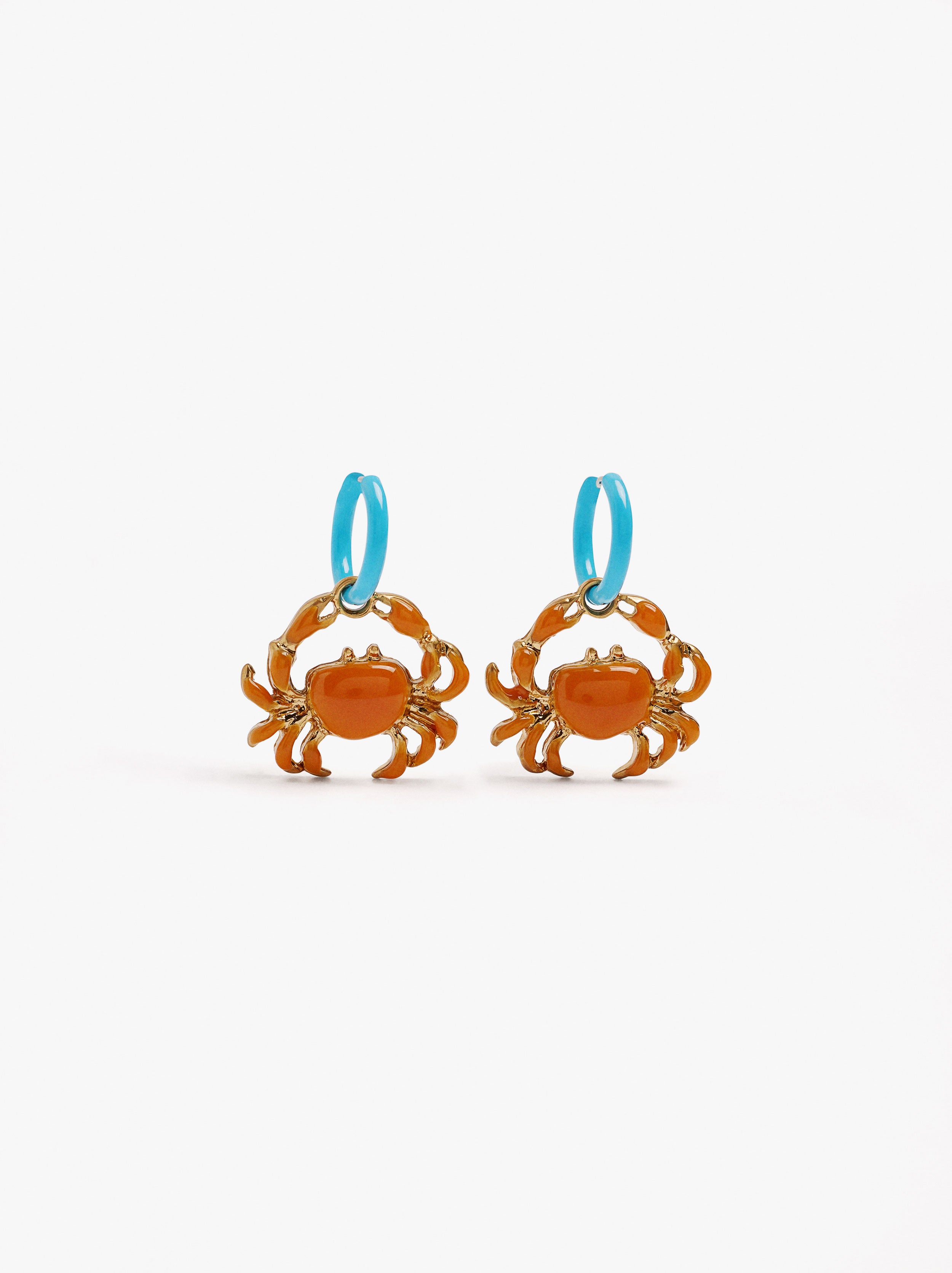 Aros Con Colgante De Cangrejo