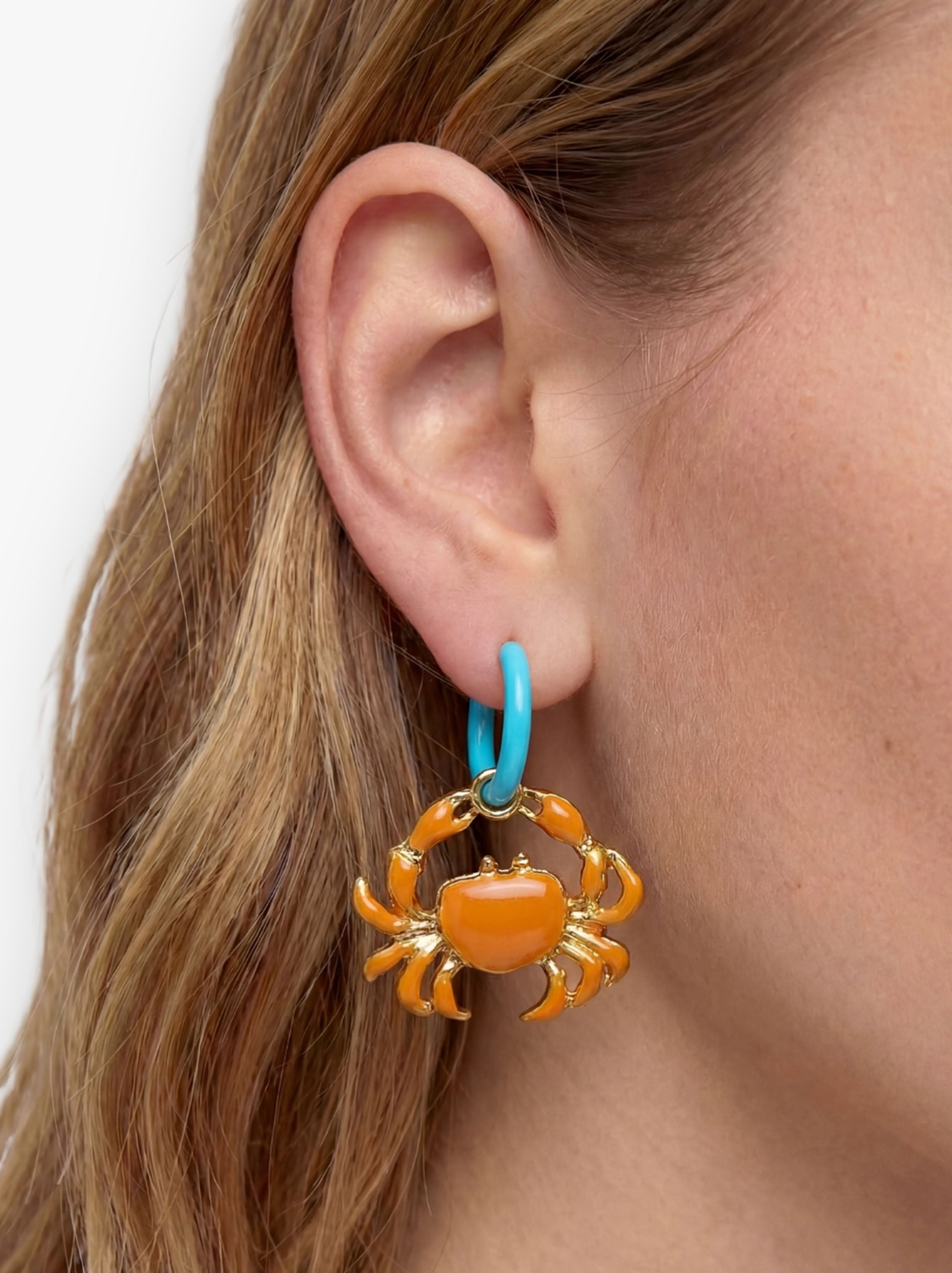 Aros Con Colgante De Cangrejo