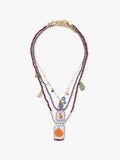 Set De Collares Con Abalorios De Vidrio Multicolor