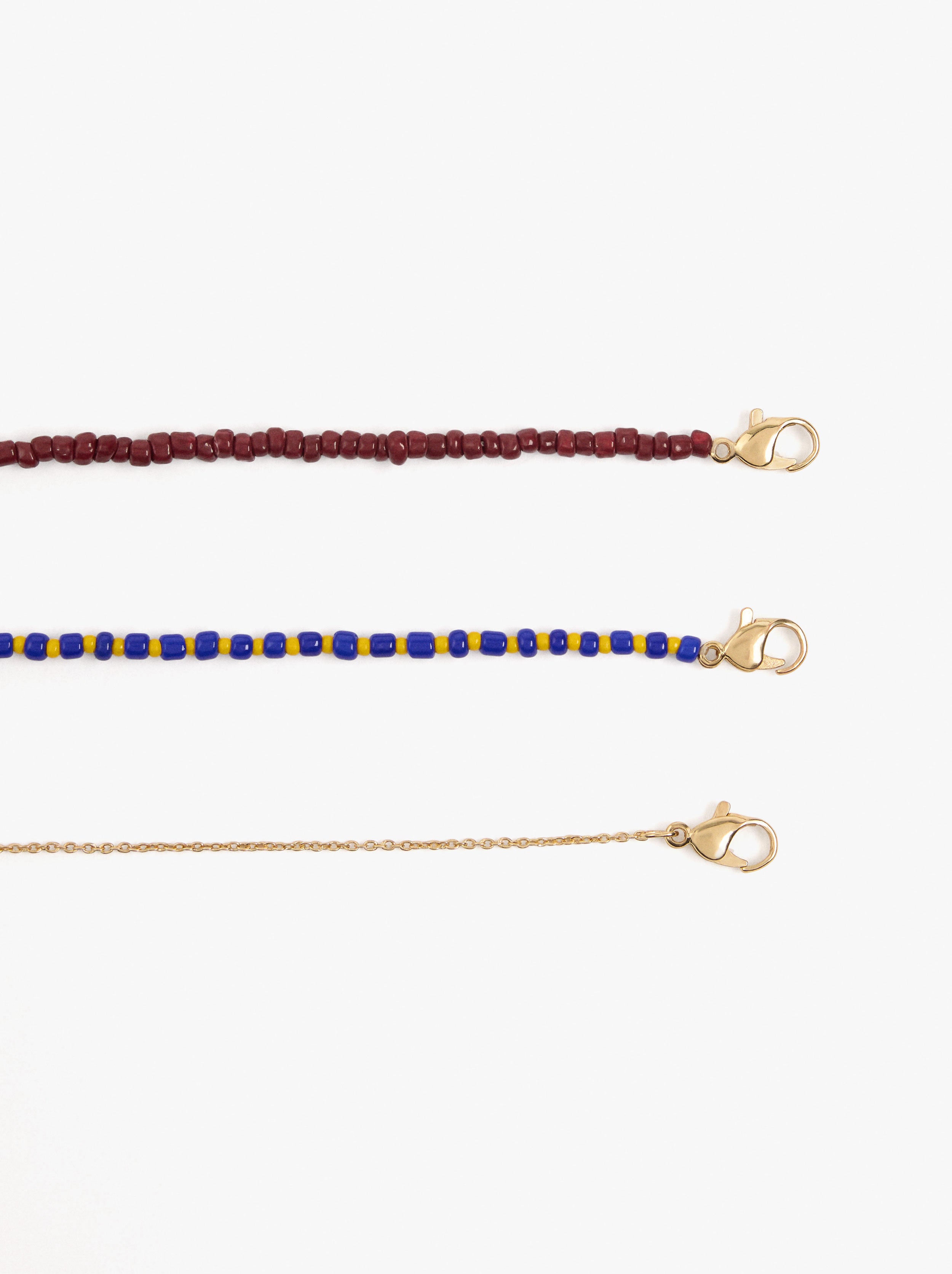 Set De Collares Con Abalorios De Vidrio Multicolor