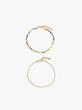Set De Tobilleras Con Cuentas Multicolor