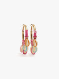 Aros Con Conchas Esmalte Multicolor