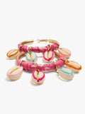 Aros Con Conchas Esmalte Multicolor