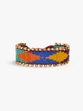 Pulsera Ancha Con Abalorios Multicolor
