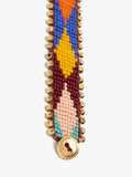 Pulsera Ancha Con Abalorios Multicolor