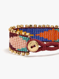 Pulsera Ancha Con Abalorios Multicolor
