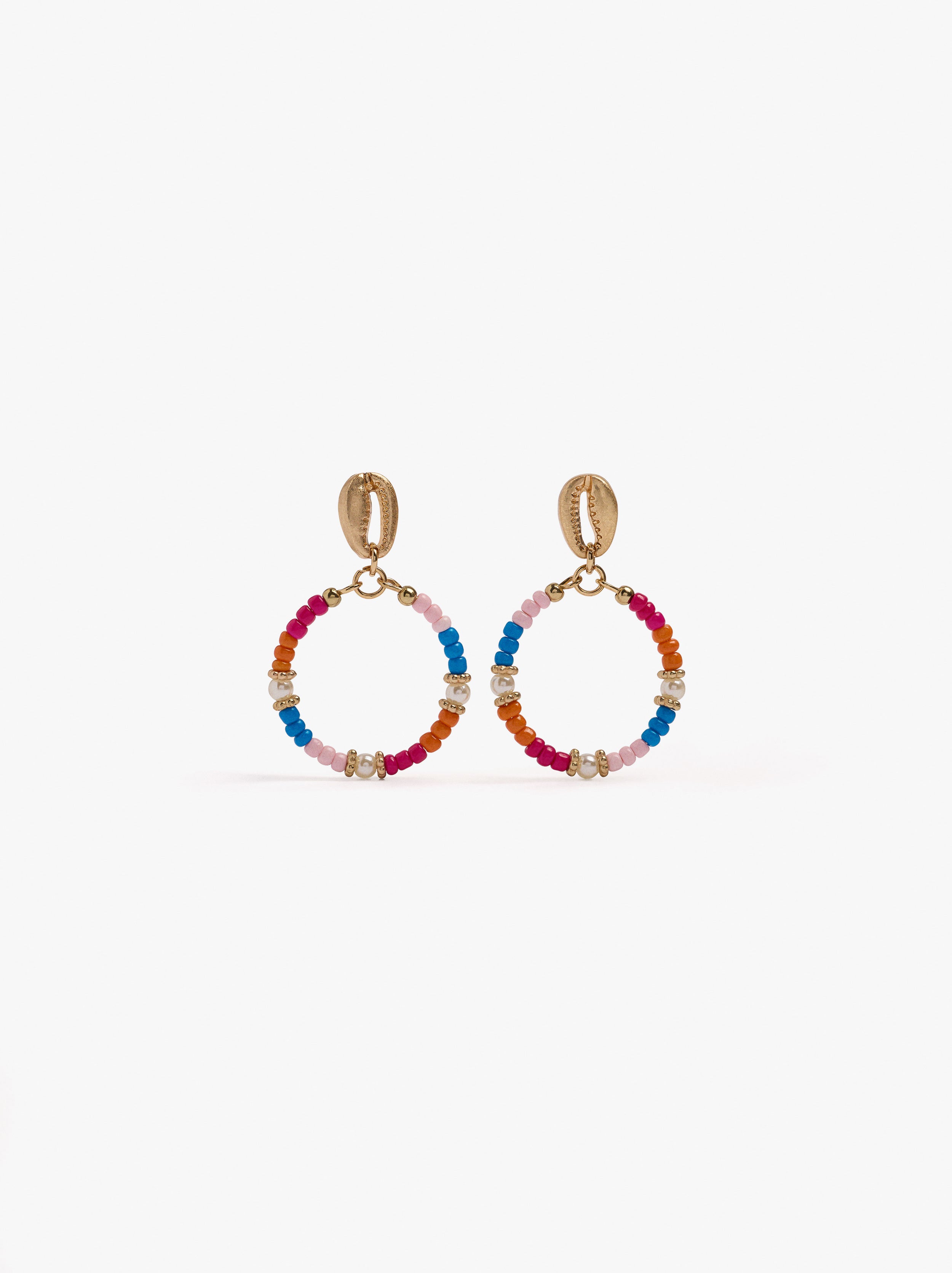 Aros Con Cuentas Multicolor