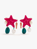 Pendientes Estrella De Mar Con Perlas
