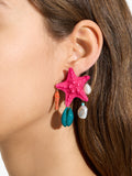 Pendientes Estrella De Mar Con Perlas