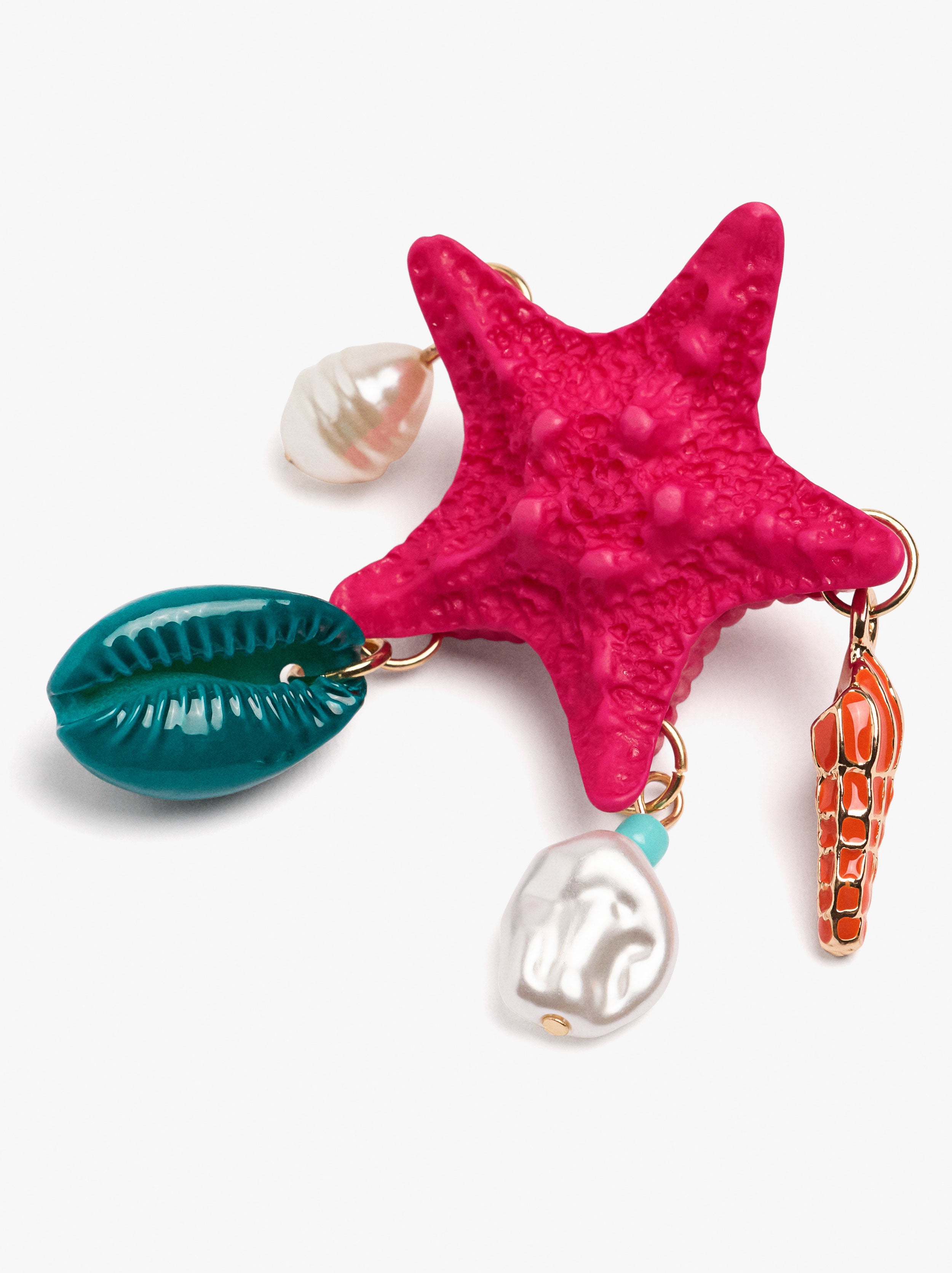Pendientes Estrella De Mar Con Perlas
