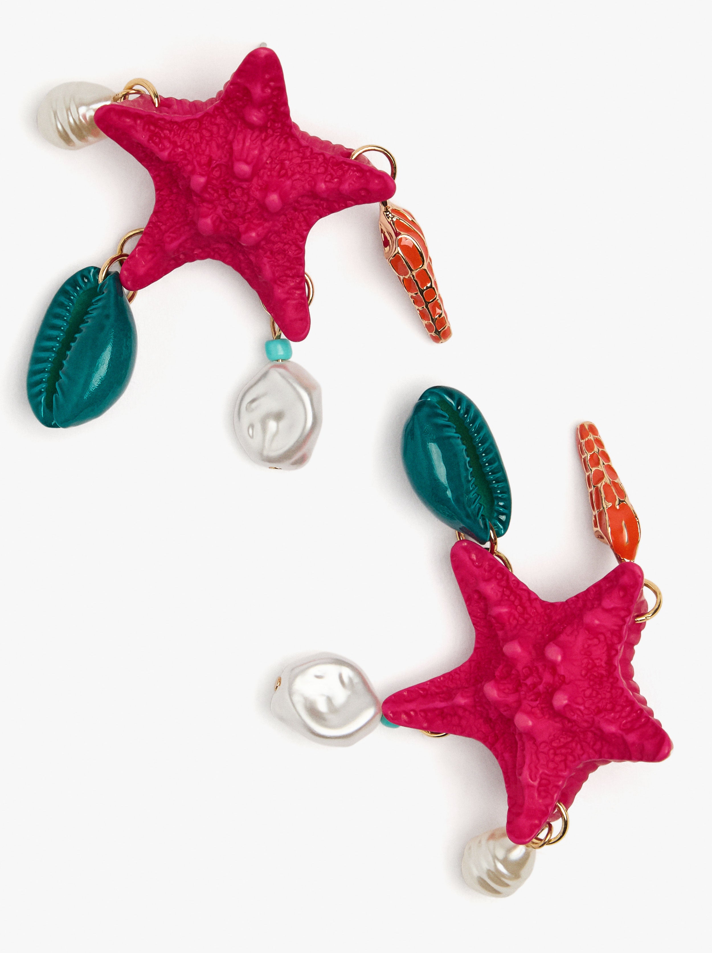 Pendientes Estrella De Mar Con Perlas