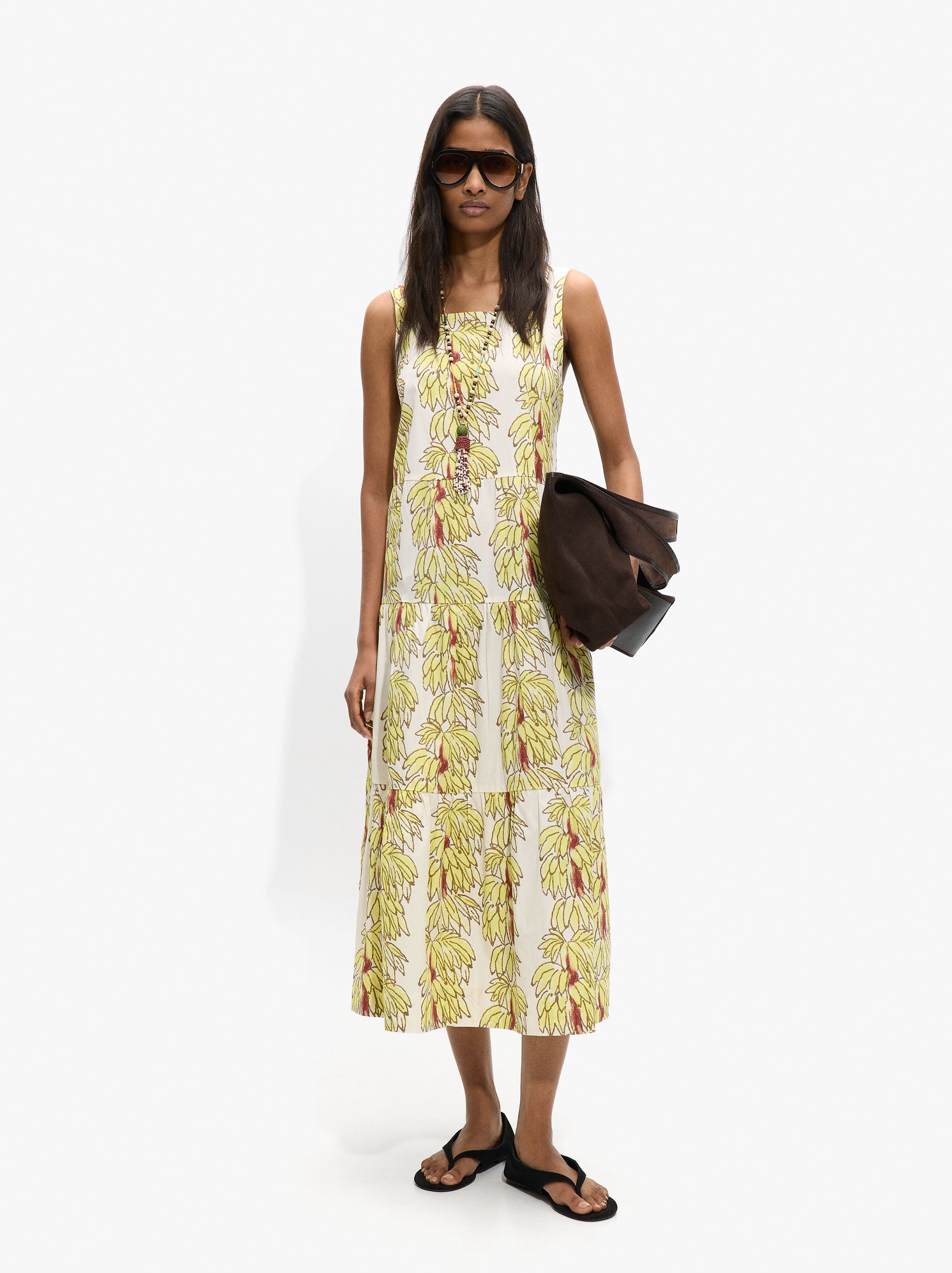 Vestido Midi Estampado 100% Algodón